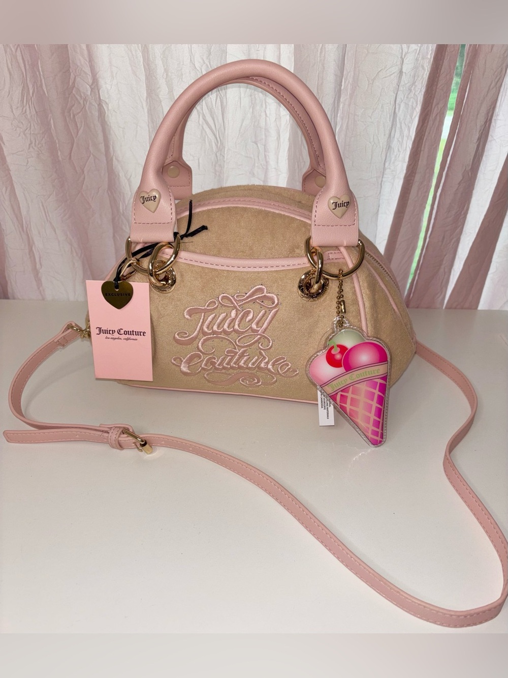 New Juicy Couture Satchel Y2K Embroidered Rhinestones